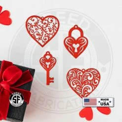 Speed Fabrication Assorted Metal Valentine Hearts Rear View Mirror Metal Ornaments