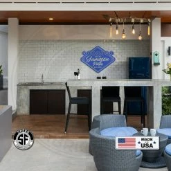 Speed Fabrication Outdoor Patio/Lawn Metal Signs Personalized Welcome Patio With Established Date Outdoor Metal Sign