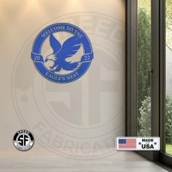 Speed Fabrication Outdoor Patio/Lawn Metal Signs Personalized Eagle Welcome And Date Metal Sign