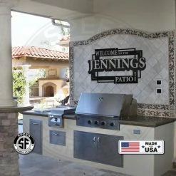 Speed Fabrication Outdoor Patio/Lawn Metal Signs Personalized Square Geometric Patio Welcome Metal Sign