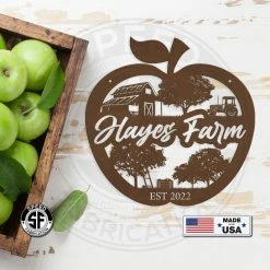 Speed Fabrication Farm Metal Signs Personalized Apple Farm With Established Date Metal Sign