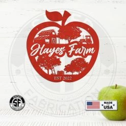 Speed Fabrication Farm Metal Signs Personalized Apple Farm With Established Date Metal Sign