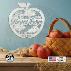 Speed Fabrication Farm Metal Signs Personalized Apple Farm With Established Date Metal Sign
