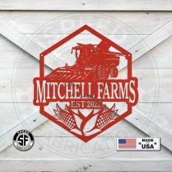 Speed Fabrication Farm Metal Signs Personalized Corn And Combine With Established Date Metal Sign