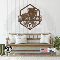 Speed Fabrication Farm Metal Signs Personalized Corn And Combine With Established Date Metal Sign