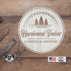 Speed Fabrication Personalized Logging And Woodworking Metal Sign