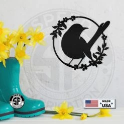 Speed Fabrication Round Flower Garden Bird Metal Sign Animal Metal Signs