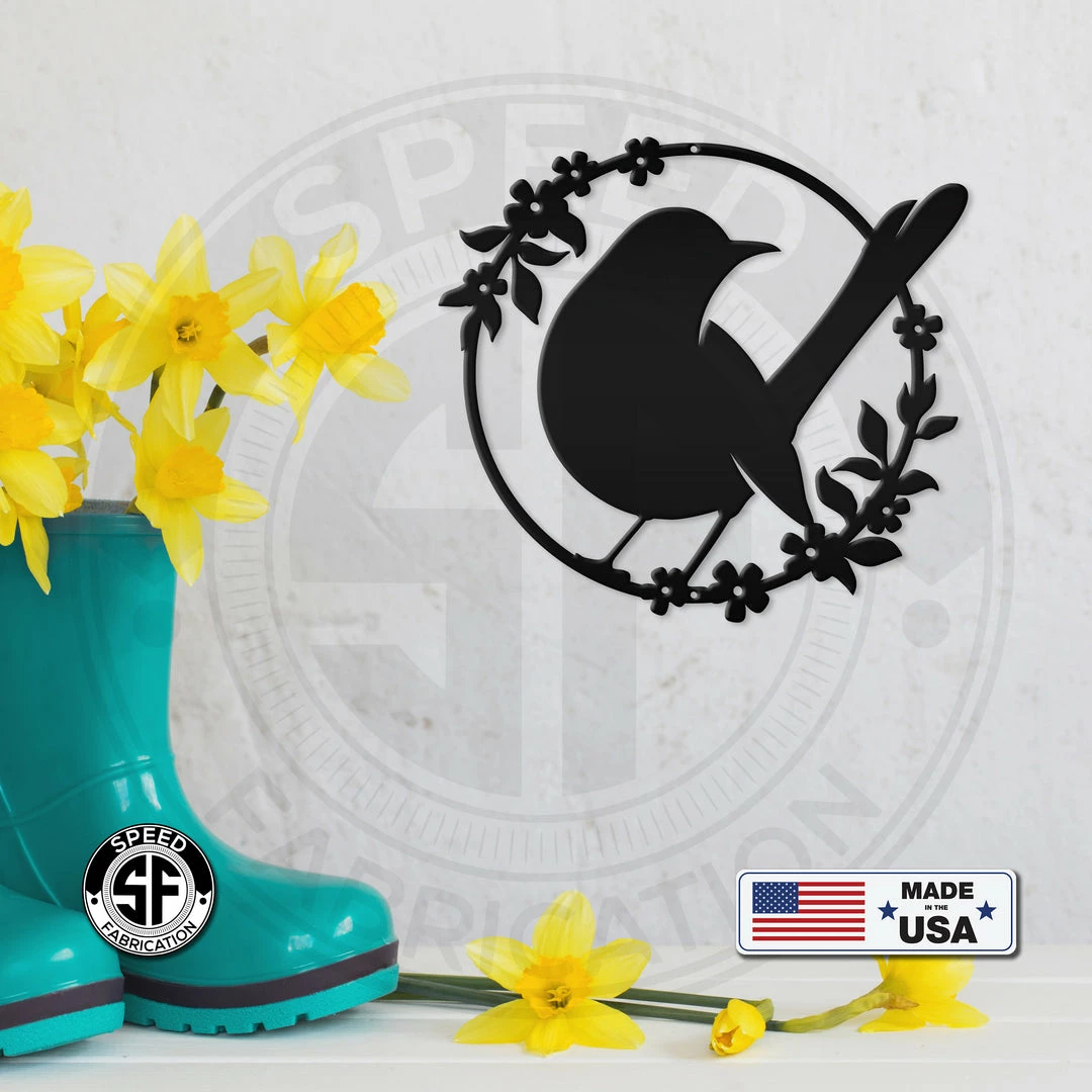 Speed Fabrication Round Flower Garden Bird Metal Sign Animal Metal Signs