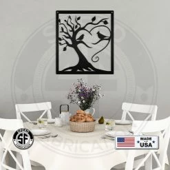 Speed Fabrication Decorative Tree With Birds Square Metal Sign Animal Metal Signs
