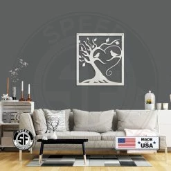 Speed Fabrication Decorative Tree With Birds Square Metal Sign Animal Metal Signs