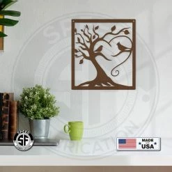 Speed Fabrication Decorative Tree With Birds Square Metal Sign Animal Metal Signs