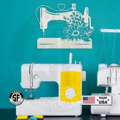 Speed Fabrication Decorative Antique Sewing Machine With Flowers Metal Sign Kitchen/Bath/Laundry