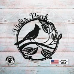 Speed Fabrication Animal Metal Signs Personalized Cardinal Porch- Customized Metal Cardinal Sign