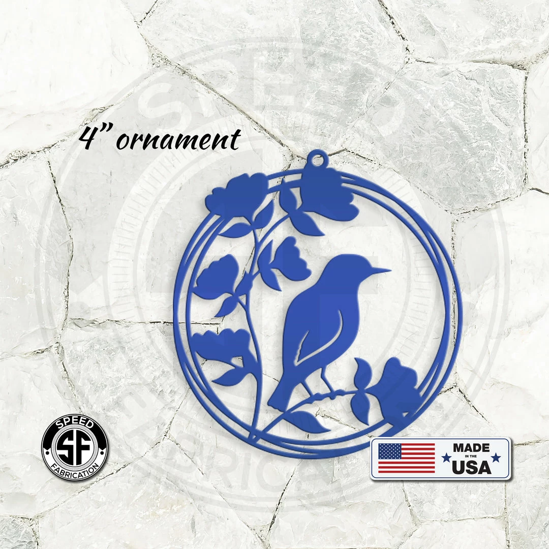 Speed Fabrication Round Decorative Flower Garden With Bird Metal Sign Animal Metal Signs