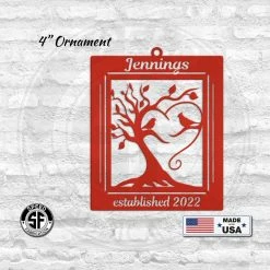 Speed Fabrication Animal Metal Signs Personalized Decorative Tree With Birds And Established Date Metal Sign