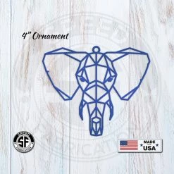 Speed Fabrication Geometric Art Elephant Minimalist Wall Decor Animal Metal Signs