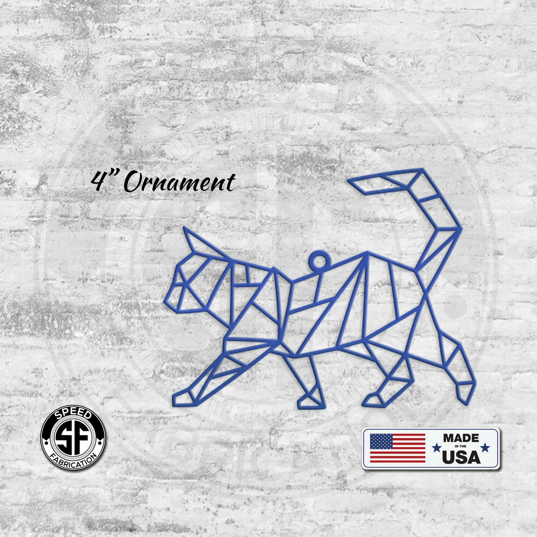 Speed Fabrication Animal Metal Signs Geometric Art Cat Minimalist Wall Decor