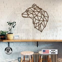 Speed Fabrication Geometric Art Bear Minimalist Wall Decor Animal Metal Signs