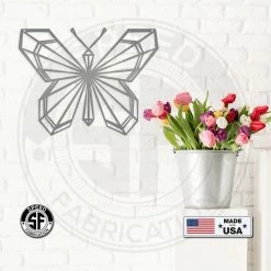 Speed Fabrication Animal Metal Signs Geometric Art Butterfly Minimalist Wall Decor