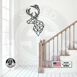 Speed Fabrication Geometric Art Deer, Stag Minimalist Wall Decor