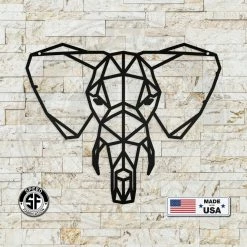 Speed Fabrication Geometric Art Elephant Minimalist Wall Decor Animal Metal Signs