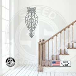 Speed Fabrication Animal Metal Signs Geometric Art Owl Minimalist Wall Decor