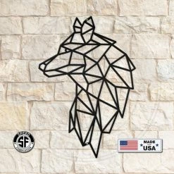 Speed Fabrication Geometric Art Wolf Minimalist Wall Decor Animal Metal Signs