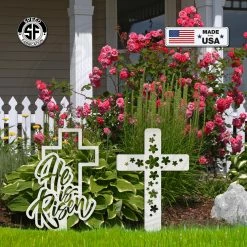Speed Fabrication Assorted Christian Cross Metal Yard Stakes-Outdoor Cross-Garden Stake