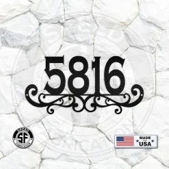 Speed Fabrication Personalized Scroll House Numbers Metal Sign