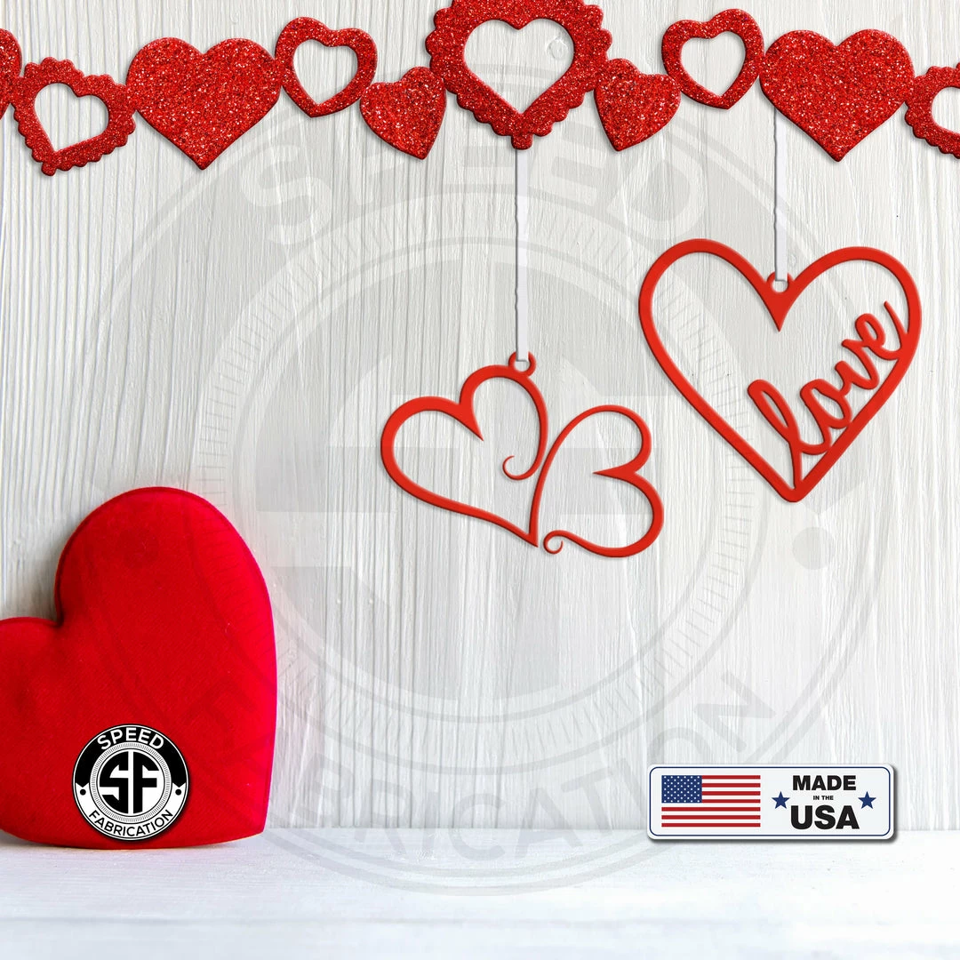 Speed Fabrication Assorted Metal Valentine Hearts Rear View Mirror Metal Ornaments