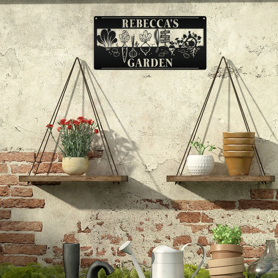 Speed Fabrication Outdoor/Lawn/Garden Personalized Vegetable Garden Metal Sign