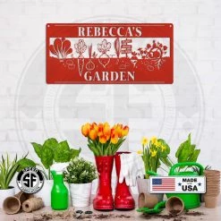 Speed Fabrication Outdoor/Lawn/Garden Personalized Vegetable Garden Metal Sign