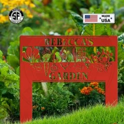 Speed Fabrication Outdoor/Lawn/Garden Personalized Vegetable Garden Metal Yard Stake Sign