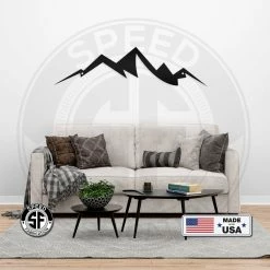 Speed Fabrication Mountain Range Minimalist Home Decor Metal Sign