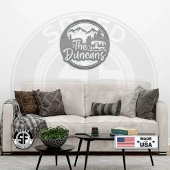 Speed Fabrication Personalized Mountain Camper Metal Sign