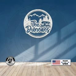 Speed Fabrication Personalized Mountain Camper Metal Sign