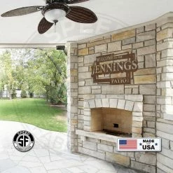 Speed Fabrication Outdoor Patio/Lawn Metal Signs Personalized Square Geometric Patio Welcome Metal Sign