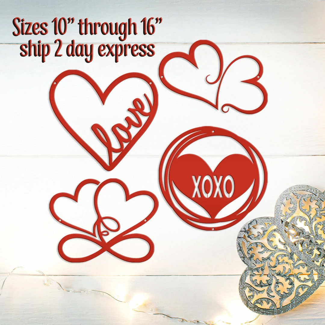 Speed Fabrication Assorted Red Valentine Hearts / Valentine Gift Metal Signs Heart/Love Metal Signs
