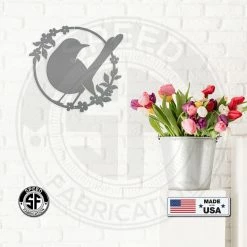 Speed Fabrication Round Flower Garden Bird Metal Sign Animal Metal Signs