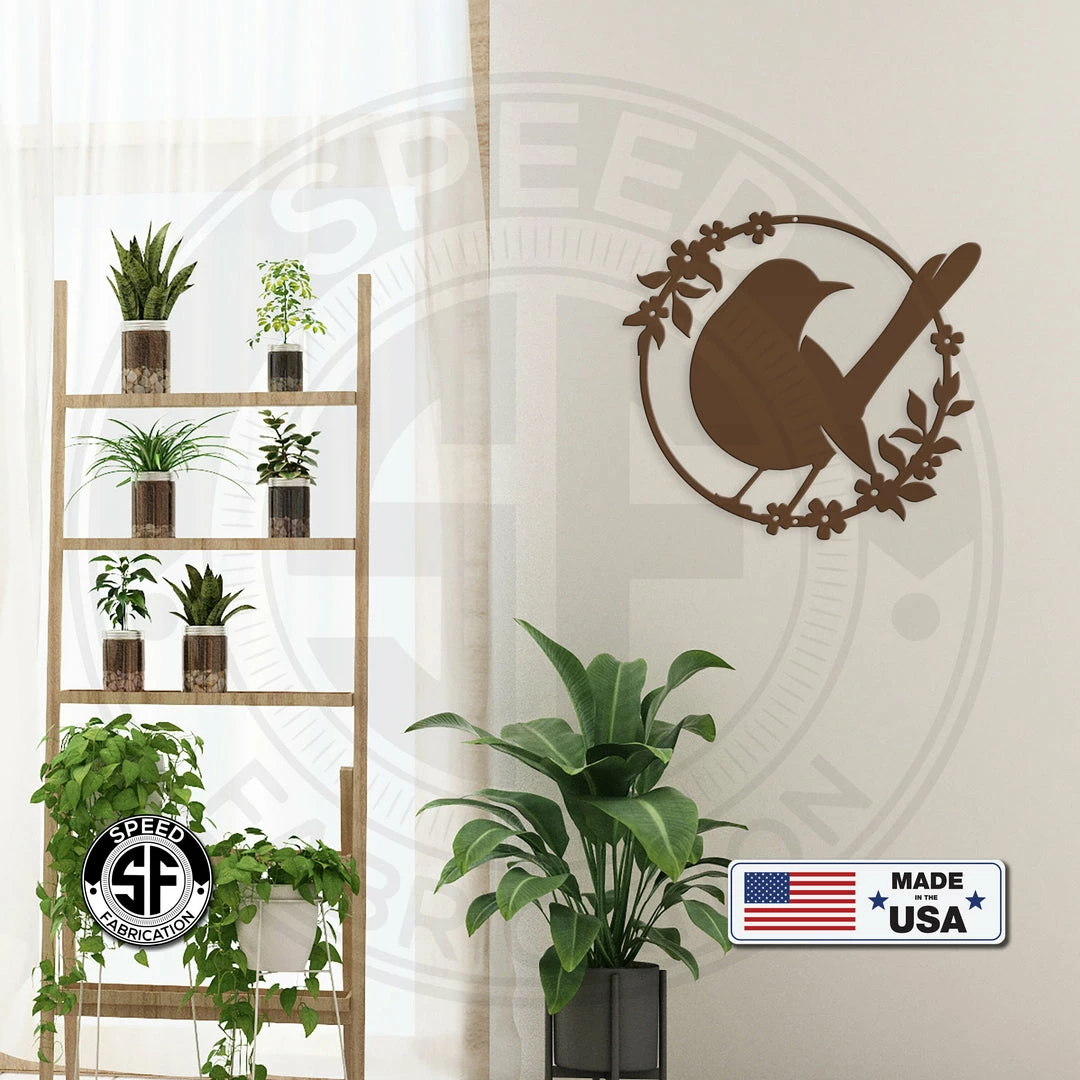 Speed Fabrication Round Flower Garden Bird Metal Sign Animal Metal Signs