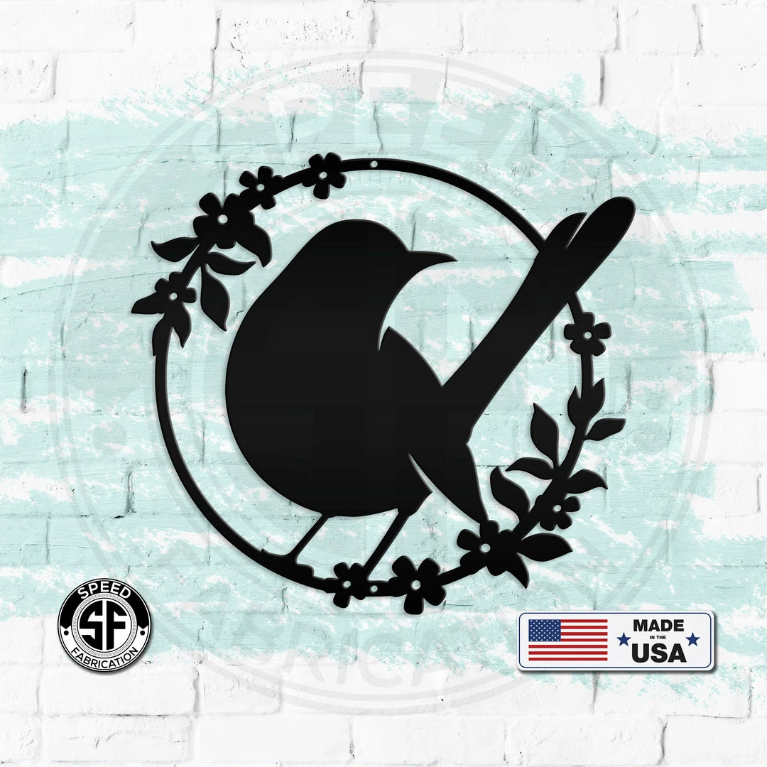 Speed Fabrication Round Flower Garden Bird Metal Sign Animal Metal Signs