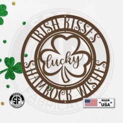 Speed Fabrication Irish Kisses Shamrock Wishes St. Patrick's Day Metal Sign - St. Patty's Day St. Patrick's Day Metal Signs