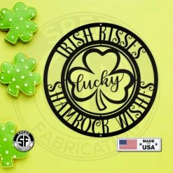 Speed Fabrication Irish Kisses Shamrock Wishes St. Patrick's Day Metal Sign - St. Patty's Day St. Patrick's Day Metal Signs