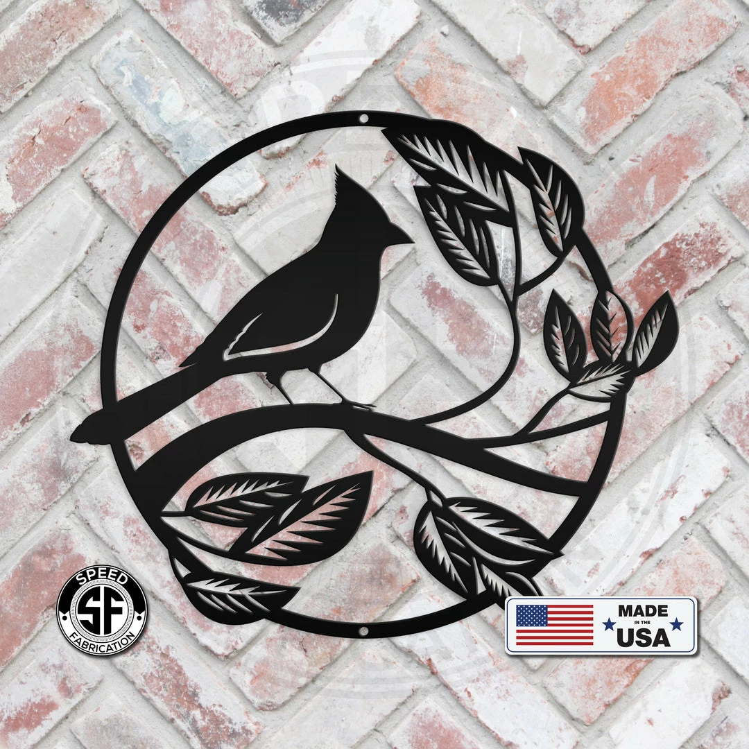 Speed Fabrication Decorative Cardinal Bird Garden Metal Sign Animal Metal Signs