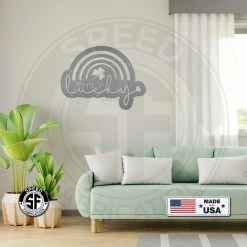 Speed Fabrication St. Patrick's Day Metal Signs Rainbow Happy Go Lucky St. Patrick's Day Shamrock Metal Sign- St. Patty's Day