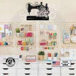 Speed Fabrication Decorative Antique Sewing Machine With Flowers Metal Sign Kitchen/Bath/Laundry