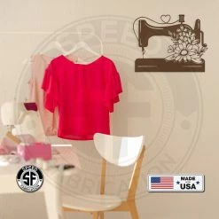 Speed Fabrication Decorative Antique Sewing Machine With Flowers Metal Sign Kitchen/Bath/Laundry