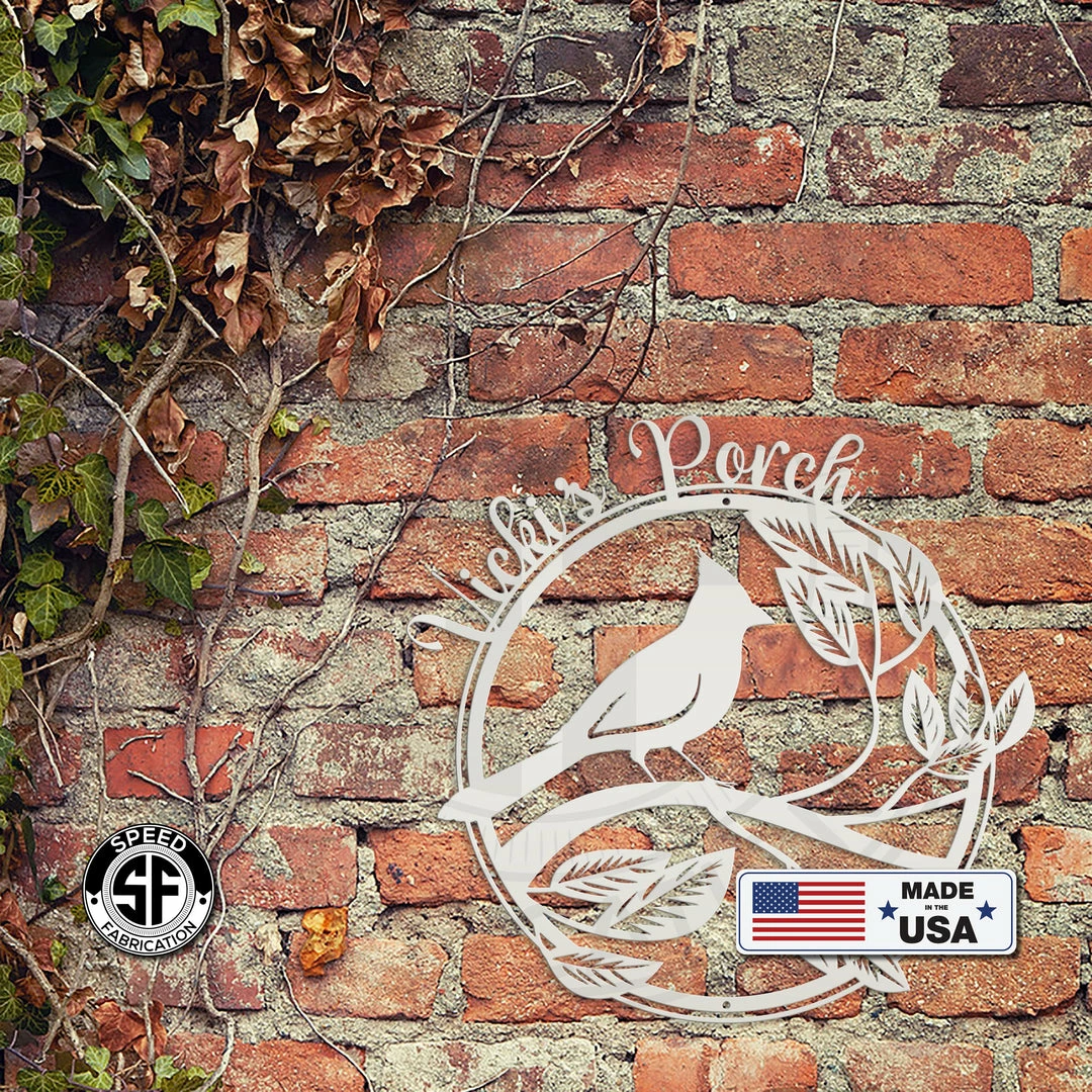 Speed Fabrication Animal Metal Signs Personalized Cardinal Porch- Customized Metal Cardinal Sign