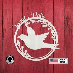 Speed Fabrication Animal Metal Signs Personalized Patio/Porch/Garden Flying Bird In Flower Frame Metal Sign