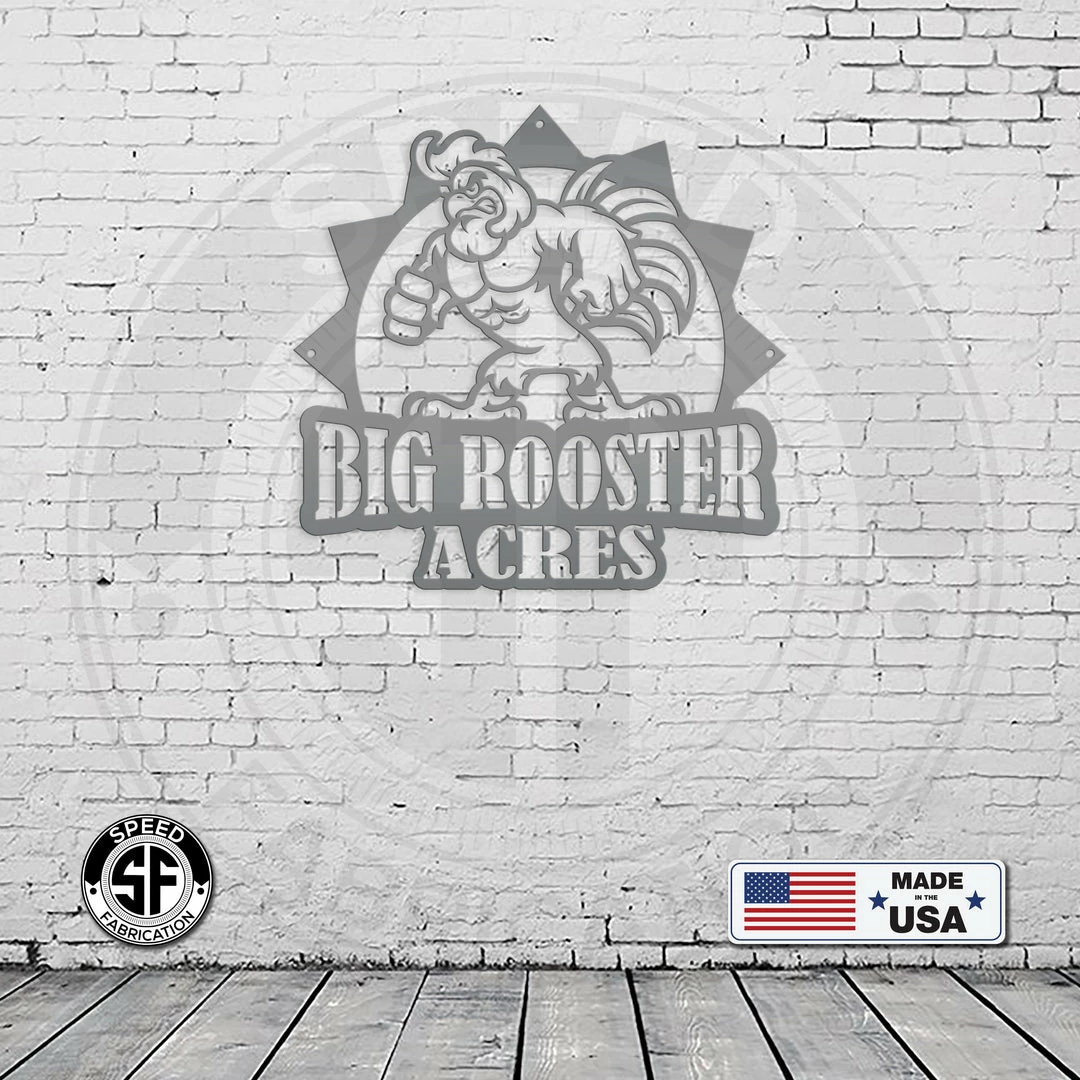 Speed Fabrication Personalized Chicken-Rooster Farm Metal Sign- Chicken Coop Sign Farm Metal Signs